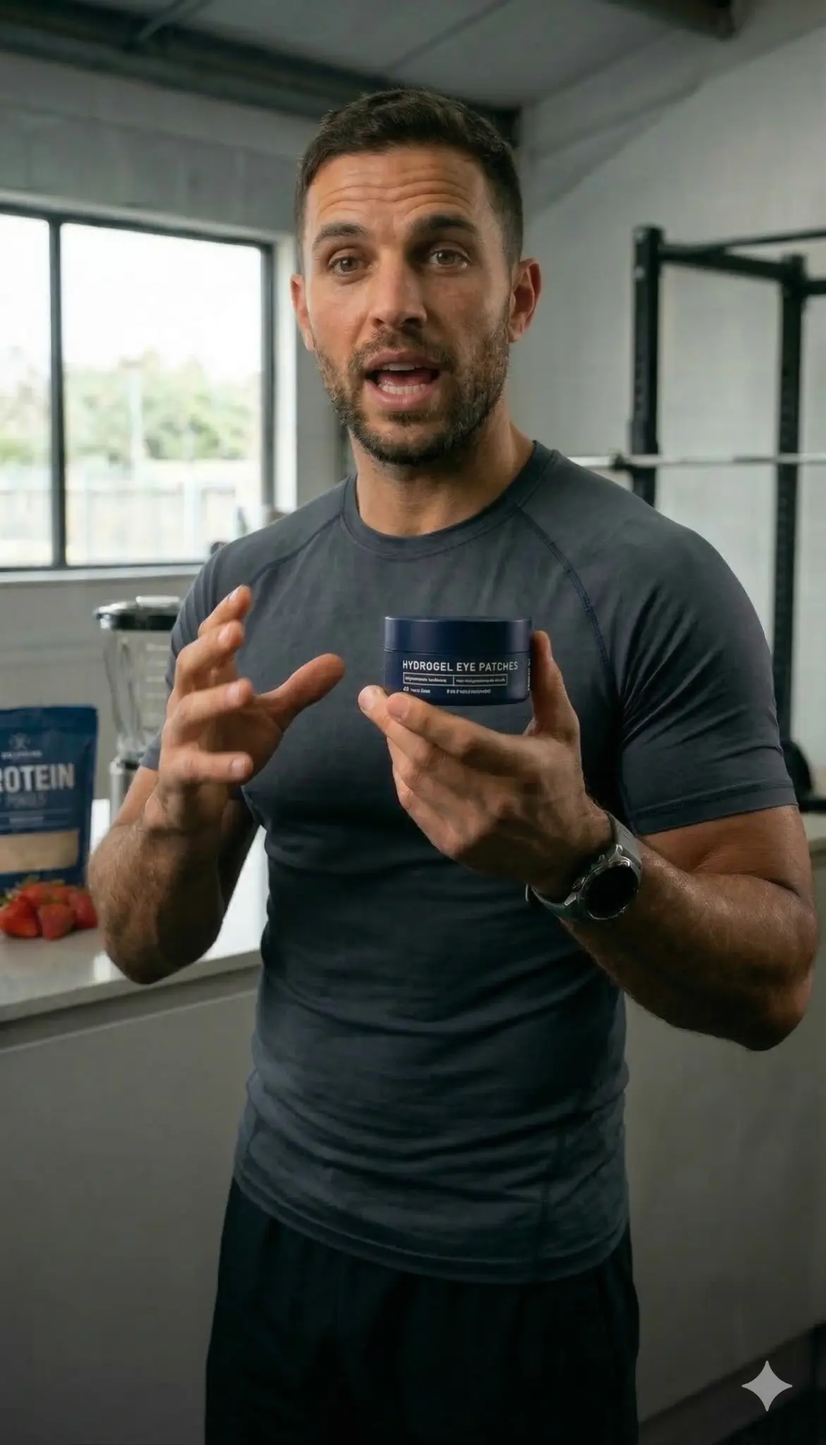 Football creator talking to camera